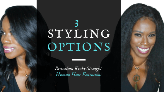 3 Style Options Using Brazilian Kinky Straight Hair| Lace Wig Tutorial