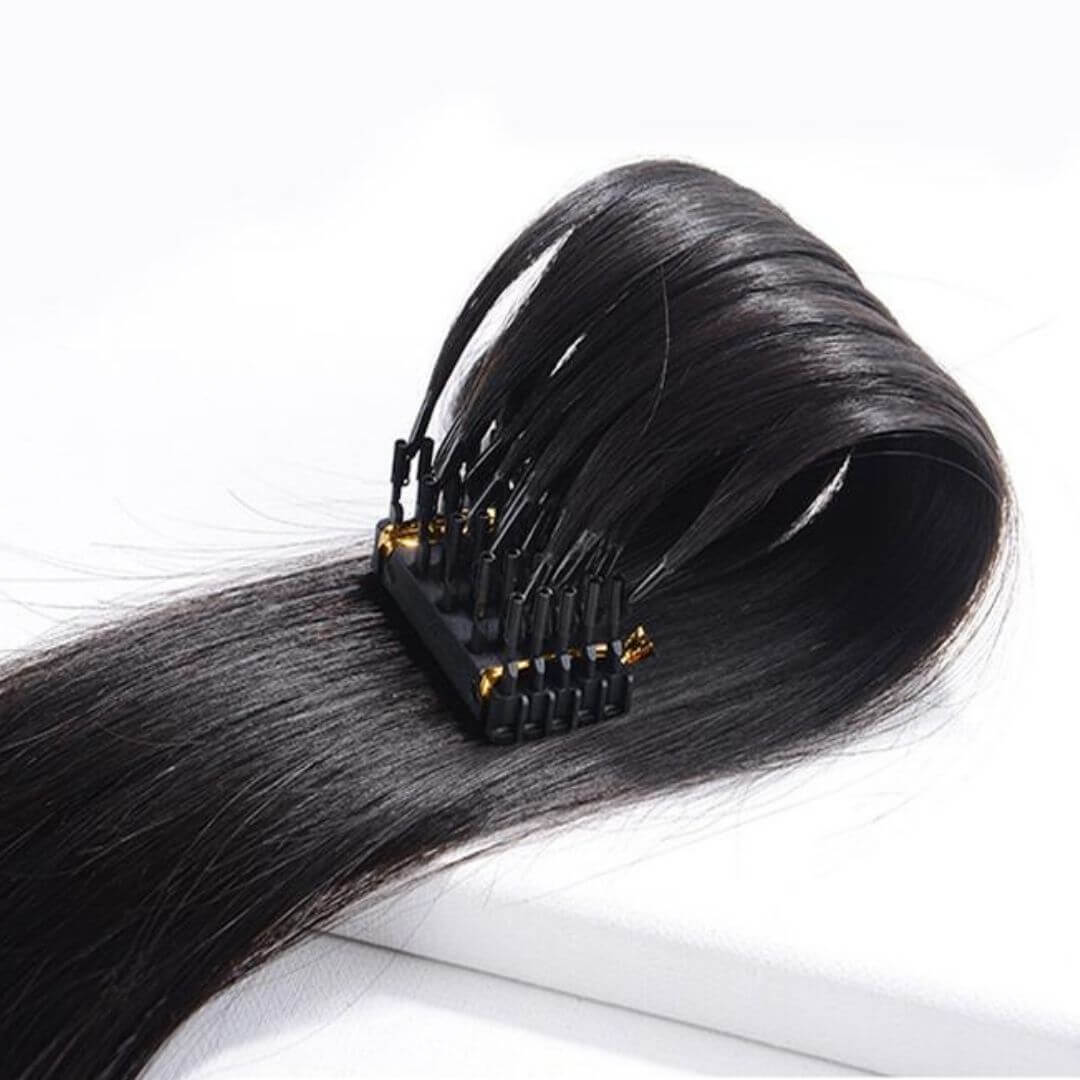 Using a Gun and Strips of Hair to Apply Human Hair Extensions - What Are 6D Hair Extensions? - Updated 2021