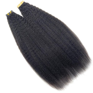 Brazilian Tape In Hair Extensions -100 Grams -  Kinky Straight Style